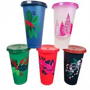 Starbucks‎ Holiday Cups Set - 5 Colorful Tumbler Collection